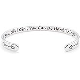 Dczosily Inspirational Bracelets for Women Stainless Steel Cuff Bracelet Engraved Jewelry Motivational Bangles Personalized Gifts for Best Friend/Mom
