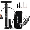 Advanced Bike Pump Set, High-Pressure Floor Pump with Presta and Schrader Valves, Handheld Bicycle Tire Inflator with Tool Kit, Perfect for Road Bikes, Mountain Bikes, and Balls