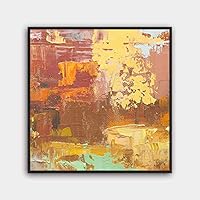 Framed Canvas Wall Art Abstract Color Painting Canvas Prints Home Artwork Decoration for Living Room,Bedroom - 16x16 inches
