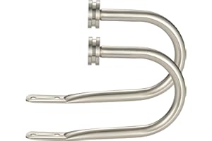 KEMMIE Curtain Holders, 2 Pack Matte Nickel Decorative Curtain Holdbacks for Wall Curtain Drapery