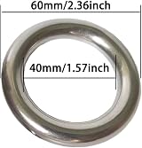 AIVOOF 2.4" Seamless O-Ring 2pk 304 Stainless Steel Heavy Duty Smooth 10x40mm view 5
