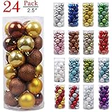 GameXcel Christmas Balls Ornaments for Xmas Tree - Shatterproof Christmas Tree Decorations Large Hanging Ball Bronze & Gold 2.5