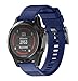 Wearable4U Garmin Fenix 5X 26mm Quick Release Easy Fit Silicone Replacement Watch Band for Garmin Fenix 5X, Quatix 3, Fenix 3 HR, Fenix 3, Tactix Bravo, Foretrex 601, Foretrex 701 (Navy Blue)