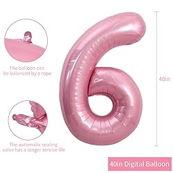 TONIFUL 40 Inch Light Pink Large Numbers