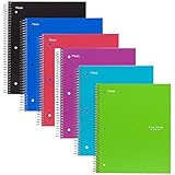 Five Star Spiral Notebook, 1 Subject, 100 College Ruled Sheets, Assorted Colors, 6 PACK