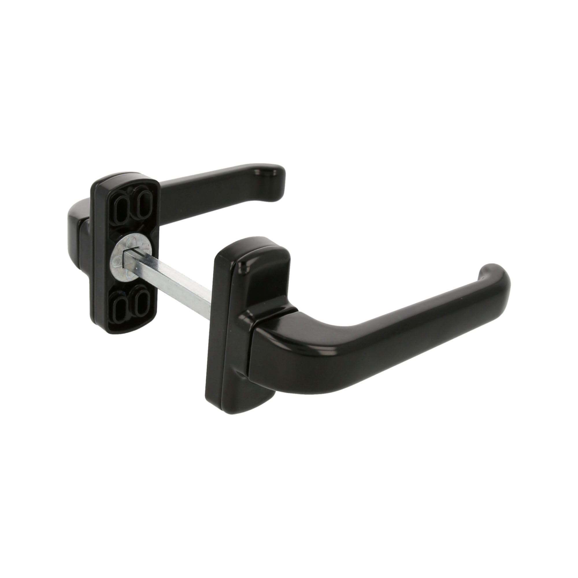 Amig - Set of 2 Door Handle with Rose | Epsilon Model | 132 x 70 mm | 8 mm Square | Elegant and Simple Design | Ergonomic Grip Handle | Black Aluminium — image 1