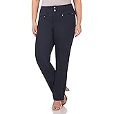 Rekucci Curvy Woman Secret Figure Knit Plus Size Straight Pant w/Tummy Control