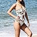 Mlide Womens One Piece Printed Swimsuit Sexy in Front Cut Out Bandgen Backless Siamese Swimwear Redthumb 4