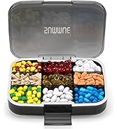 SUMMUE Large Pill Organizer, 9 Compartments Portable Travel Pill Box Case Moisture Proof, XL Pill...