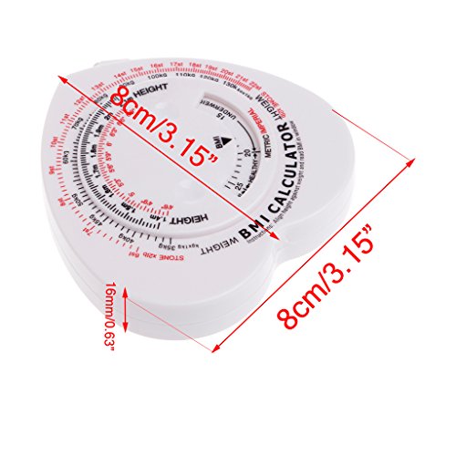YDZN Heart BMI Body Mass Index Tape Measure Calculator Body Muscle Diet Weight Loss