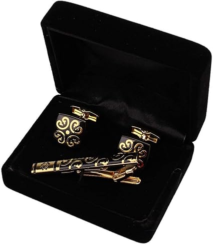 WTJK Gemelos Conjuntos De Clip De Corbata Dorado Y Gemelos ...