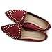 Ollio Women's Ballet Shoe Comfort Faux-Suede Studded Flat
