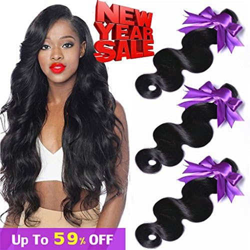 Brazilian Unprocessed Virgin Human Hair Weave Bundles 3pcs Body Wave Weft Extensions Natural Black Color 14 16 18 Inch Giulia Hair