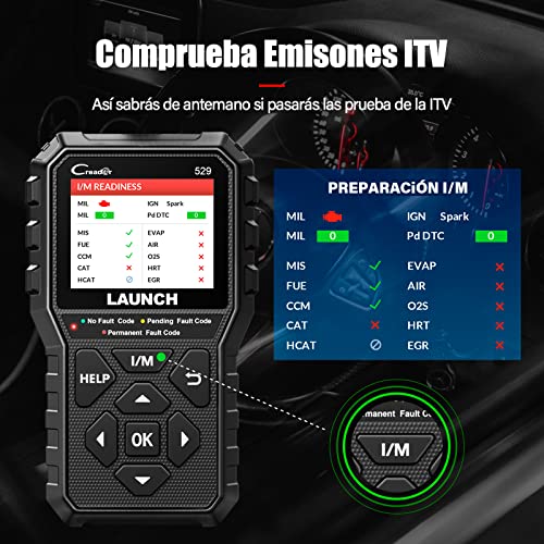 Launch - OBD2 Scanner CR529 Code Reader with Full OBD2 Function, One-Click I/M Readiness, Engine Light Off, Can Scan Tool, Car Diagnostic Tool