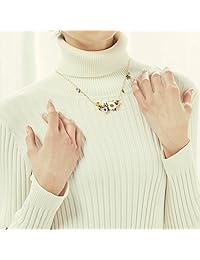 JUICY GRAPE Collar de mujer exquisito Cloisonné hecho a mano esmaltado para mujer, vintage oro real, Multi piedras, hermoso margarita