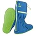 Seal Shoe Covers- A Durable, Lightweight and Fashionable Alternative to Rain Boots- Women's Water Resistant Shoe and Boot Covers- (Blue/Large)