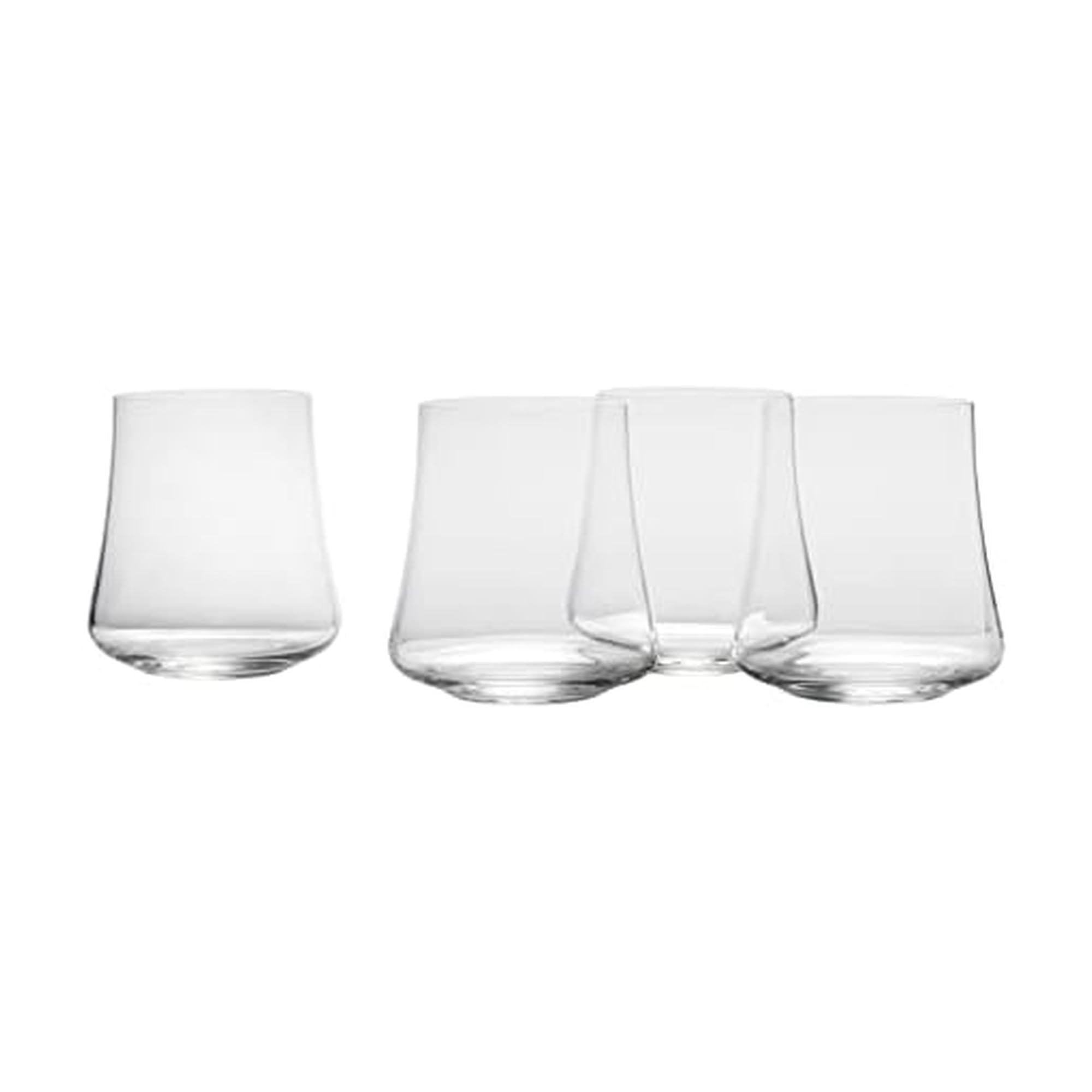 Mikasa Aline Set of 4 Double Old-Fashioned Whiskey Glasses, 14-Ounce, Clear
