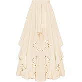 SCARLET DARKNESS Long Skirts for Women 2026 Ruffled Chiffon Flowy Renaissance Maxi Skirt