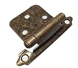 (40PCS) 20 PAIRS ANTIQUE BRASS SELF CLOSING FLUSH MOUNT CABINET HINGES