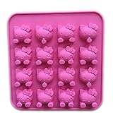 Witkey 16 Cavity Cute Cat Shape Non Stick Silicone Mold Fondant Chocolate Molds Candy Molds Baking Cookie Mould Soap Decorating Molds