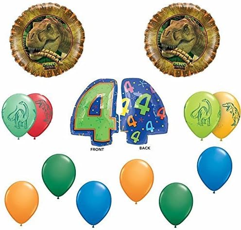 Dinosaur Happy 4th Birthday Balloon Decoration Kit