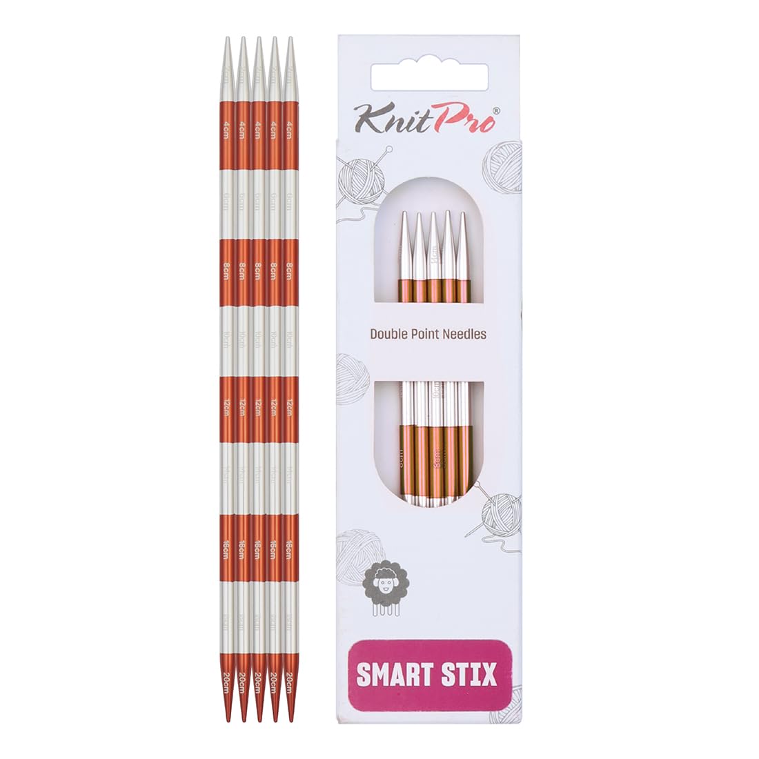 KnitPro Smartstix Double Pointed Needles 8" (20cm) | 5.00mm