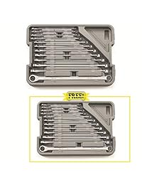 KD Tools 85988C 12 PC Juego de llaves de carraca de doble caja con caja métrica de tamaño XL, incluye 9 unidades Juego de caja de cambios XL SAE.