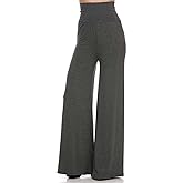 Superline Womens Solid Palazzo Pants Solid Modal Charcoal Medium