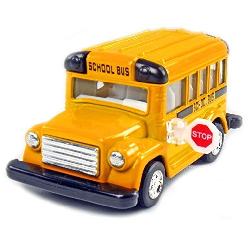 Cute Die-Cast Yellow School Bus / Souvenir / Vehicle Pullback Action Toy Car / Gift Box Package