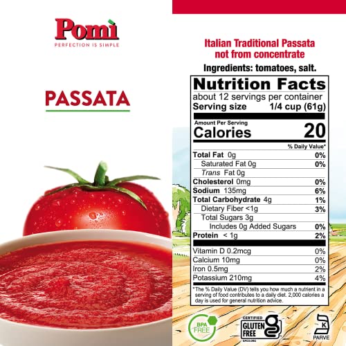 Pomì Marinara Sauce - 12 Pack Of 26.46oz Jars | Authentic Italian Tomato Sauce | No Salt Added & Gluten-Free