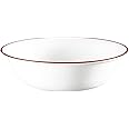 Corelle Vitrelle Glass Dinnerware Set, Chip & Crack Resistant Triple Layer Glass, 4-PC Bowl, Crimson Trellis