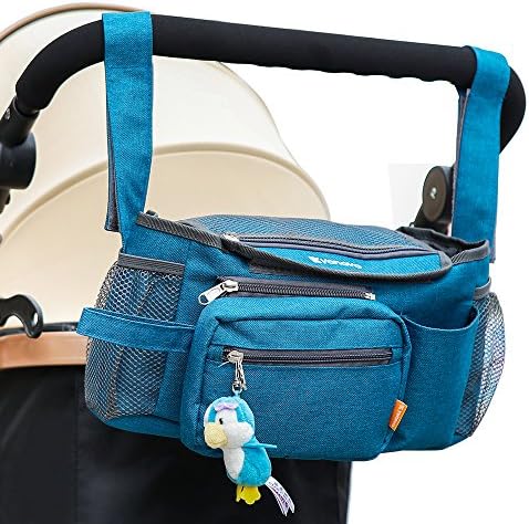YONOVO Baby Stroller Storage Bag Diaper Tote Organizer with Detachable Strap for Outing Necessities (Ink-blue)