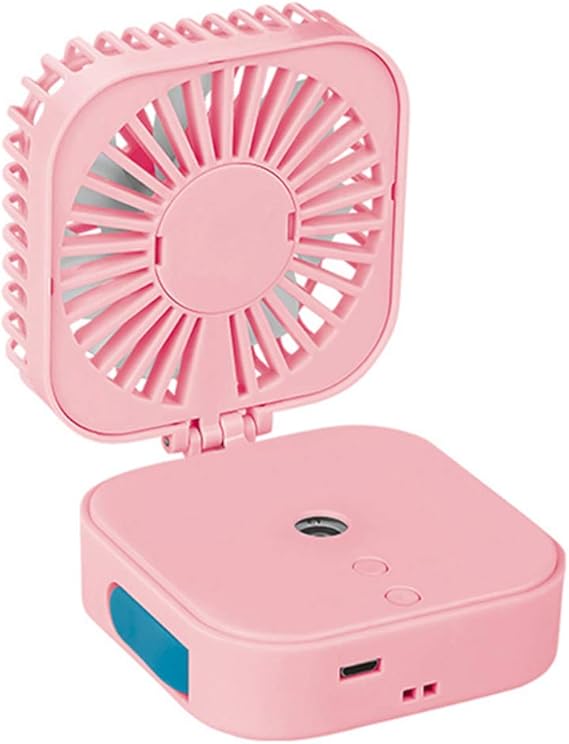 PRETYZOOM Pink Mini Humidifiers Portable LED Spray Humidifiers with Fan