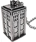 David Tenant Matt Smith Police Box Tardis Pendent Necklace (Silver-3D) by Anmao