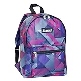 Everest Luggage Basic Backpack (One Size, Purple/Pink Geometric)