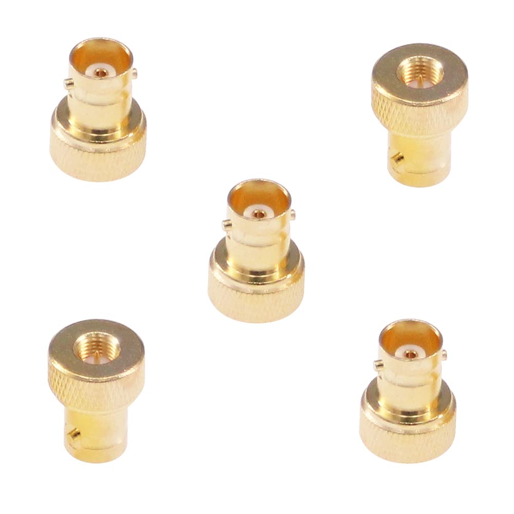 RFaha 5pcs SMA Male to BNC Female RF Coax Adapter SMA to BNC gold plated Coaxial Connector(F42-5)