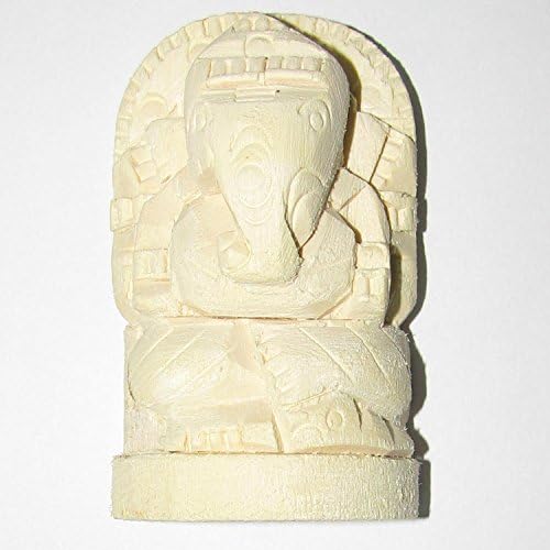 Narasimha Handicrafts Handcrafted Natural White Calatropis Ganesh Idol (One Piece) Standard Ivory