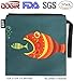 QOGiR Reusable Snack Bags and Sandwich Bags with Handle (Fish) (Fish)