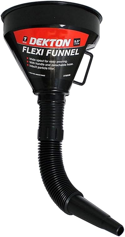 DEKTON Flexi Funnel with Detachable Hose Wide Spout Handle Filter