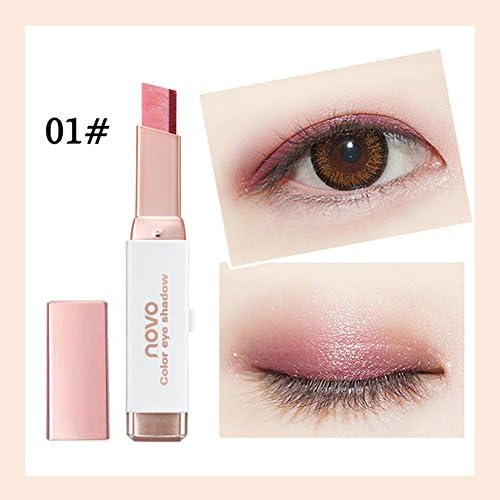 Beginner Pro Portable Lasting New Gradient Two-Color Eye Shadow Stick Shimmer Palette Eye Cream Pen (A)