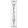 MODE HOME Large Welcome Sign for Front Door Porch, Welcome Home Decorations, 36.5 Inch Tall Standing Vertical Metal Welcome Sign, Waterproof for Indoor Outdoor Yard, Rustic Design for All Seasons