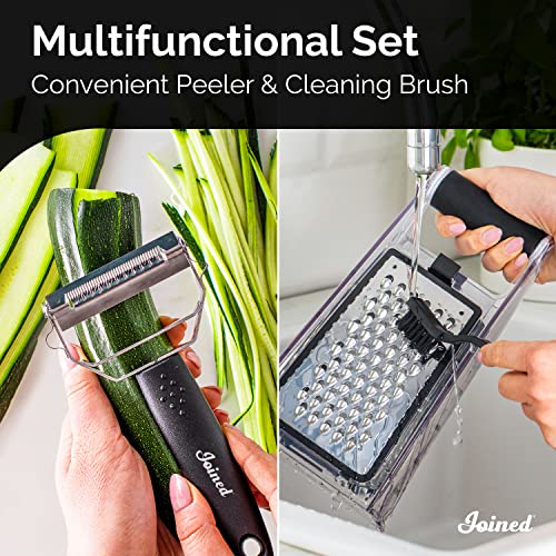 Joined Cheese Grater with Container Box Grater Cheese Shredder Lemon