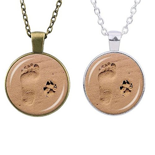 ERAWAN Fashion Lover Gift Charm Dog Paw Print Footprint Pendant Necklace Jewelry EW sakcharn (Bronze)