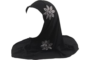 Modest Beauty Girls Muslim Hijab Scarf Shawls Islamic Arab Hijabs Headscarves Rhinestone Flowers
