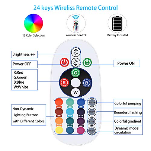 Brillihood Flexible LED RGB Rope Light Strip, Multi Color Changing SMD 5050 LEDs, 110-120V AC, Dimmable, Waterproof, Indoor/Outdoor Rope Lighting + Remote Controller - (50m/164ft)
