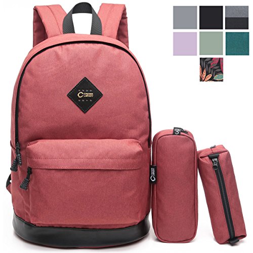 CrossLandy Classic School Bookbag Lightweight 15.6 College Laptop Backpack Set