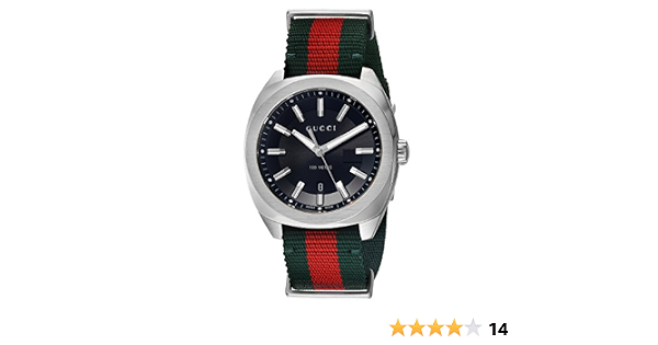 Gucci Men's Black Dial Nylon Band Watch 