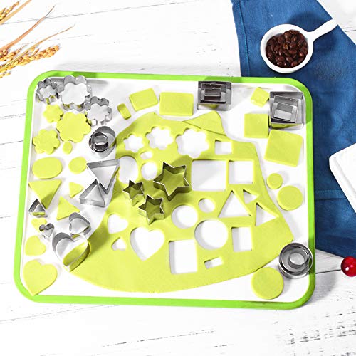 LetGoShop Cookie Cutters, Stainless Steel 24 Pieces Biscuit Cutters Include Star Shape, Heart Shape, Flowers Shape and Geometric Shape Pastry Cutter Mousse Cake Molds - Thumbnail 5