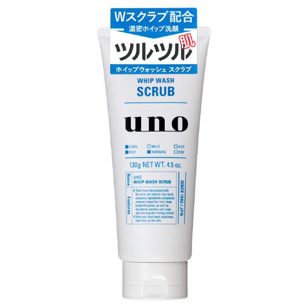 Shiseido UNO Face Whip Wash 130g - Scrub (Green Tea Set)