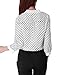 Allegra K Women Bow Neck Polka Dotted Blouses Summer Dressy Tops White L